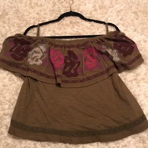 Off the shoulder green free people top
